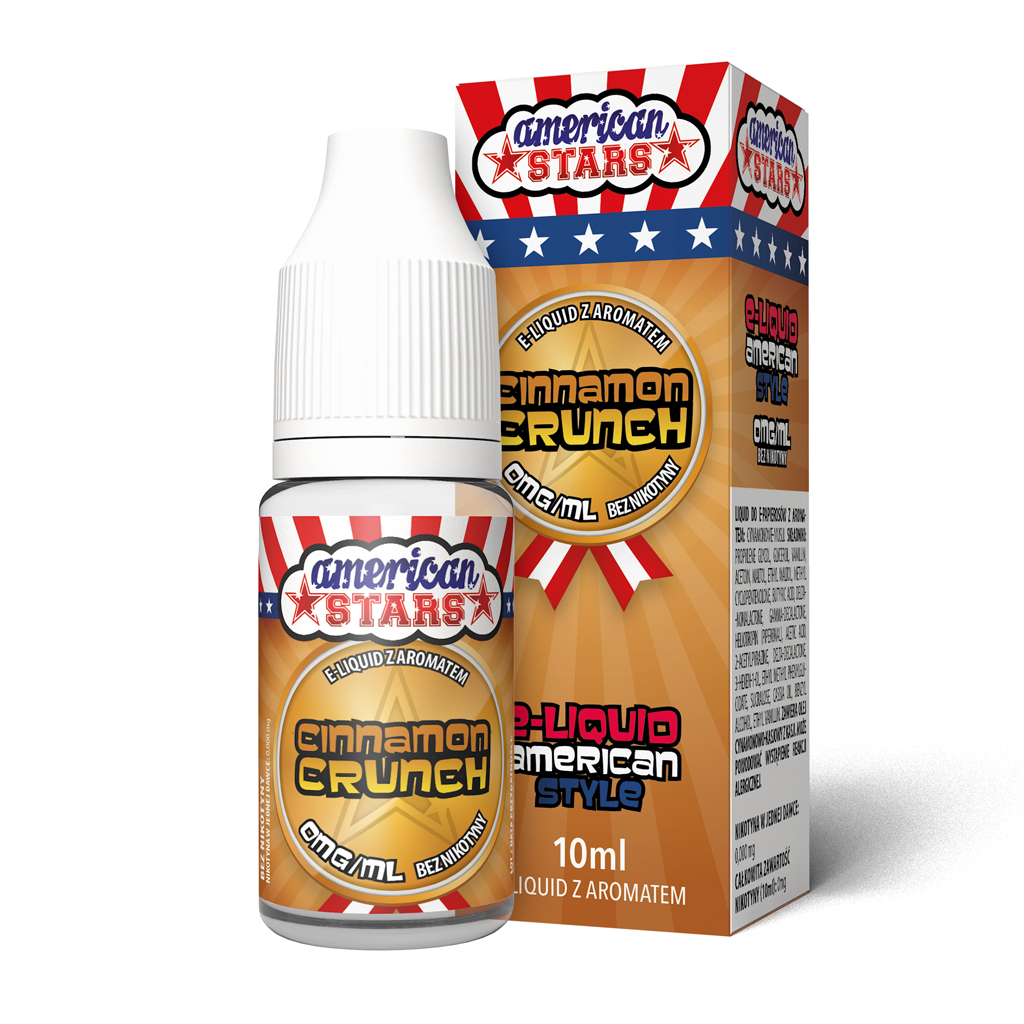 e-liquid w butelce 10ml z kartonikiem marki american stars o smaku cinnamon crunch