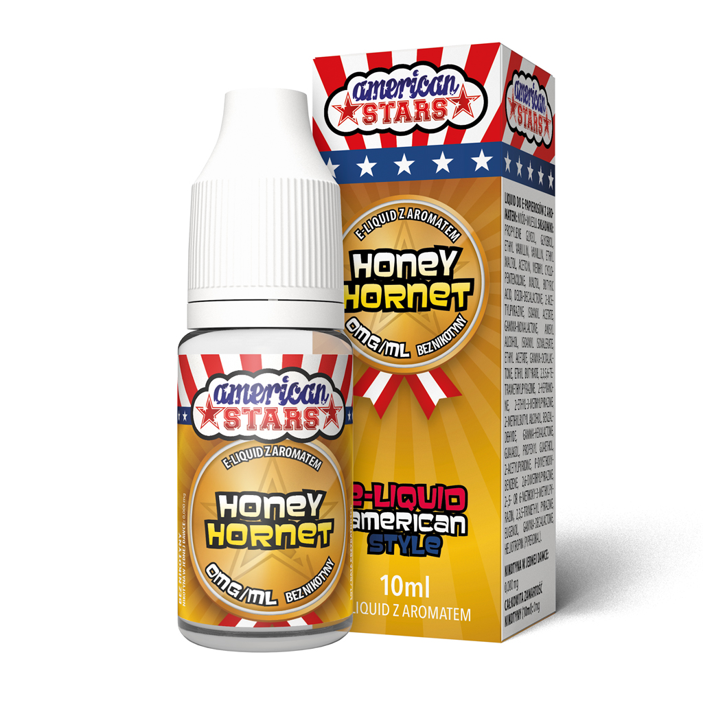 e-liquid w butelce 10ml z kartonikiem marki american stars o smaku honey hornet