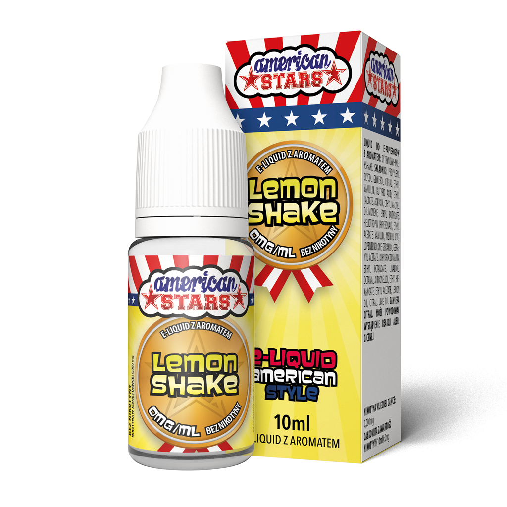 e-liquid w butelce 10ml z kartonikiem marki american stars o smaku lemon shake